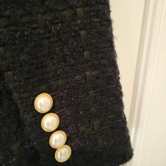 ANN TAYLOR TWEED DOUBLE-BREADTED BLAZER SZ 10 - Picture 10 of 14